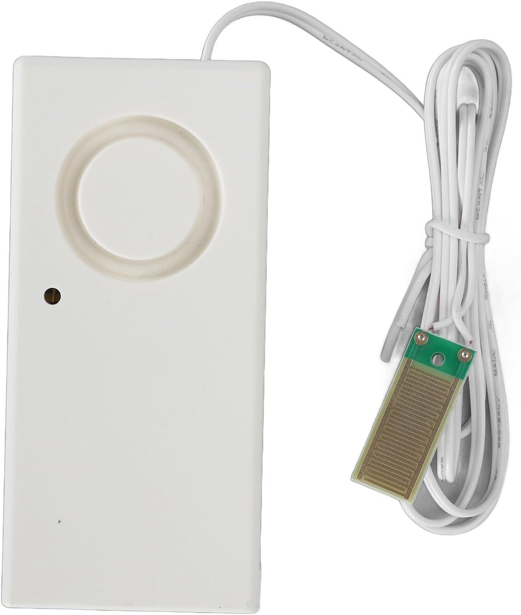 SnelShoppen - 120dB Waterlekkage Alarm Sensor voor Thuis, Overloop Detector met Waterdetectie voor Keuken en Zonneboiler Leaks, Hoogwaardige ABS Mater