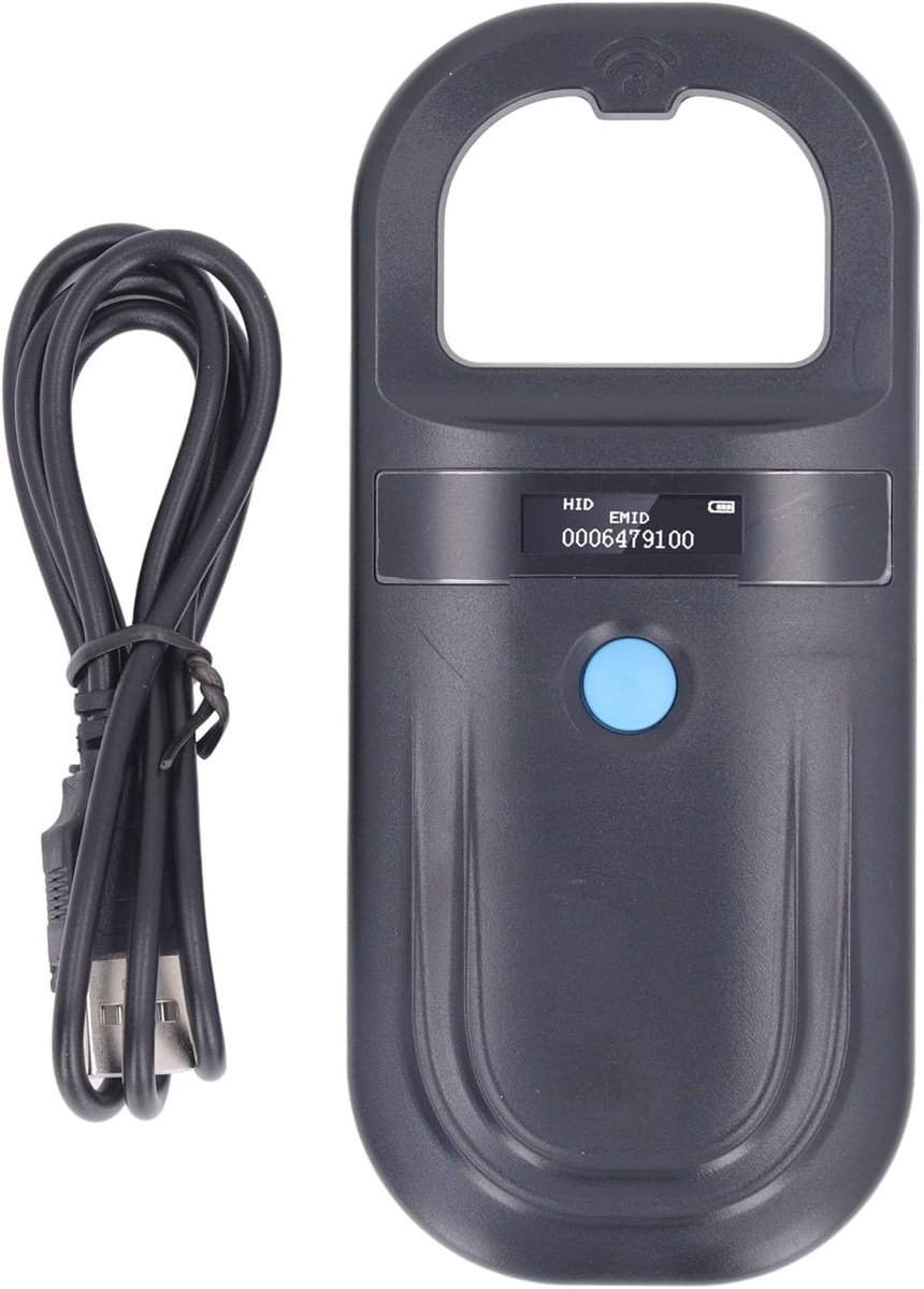 SnelShoppen - Draagbare Chip Scanner voor Huisdieren - Microchip Lezer voor ISO11784 85 FDX-B - Dataopslag - Ideaal voor Dierenbeheer en Dierenziekenh