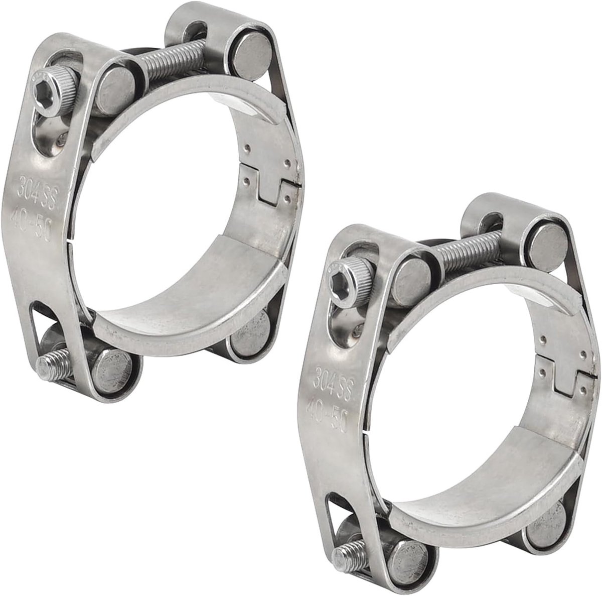 SnelShoppen - 30-40mm T-Bout Klem voor Slangen en Buizen, 304 RVS Pijpklemmen, Zware Kwaliteit, Bandbreedte 20mm (2 Stuks)
