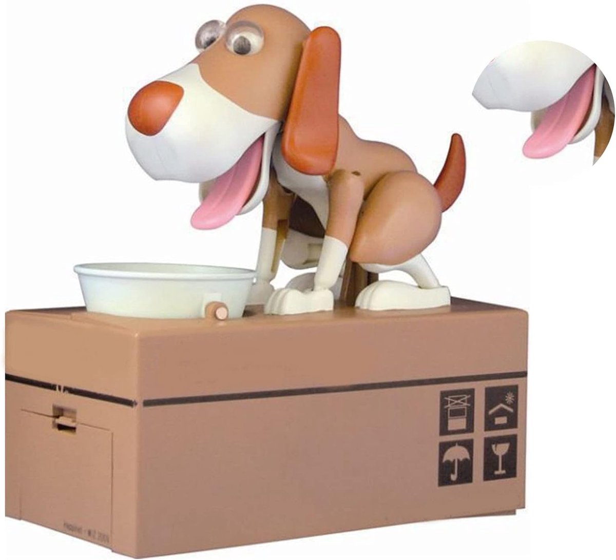 SnelShoppen - Schattige Honden Spaarpot - Cartoon Geldopslag Voor Kinderen - Bruin Witte Honden Vorm - Perfecte Cadeau Voor Verjaardag, Kerst en Babys