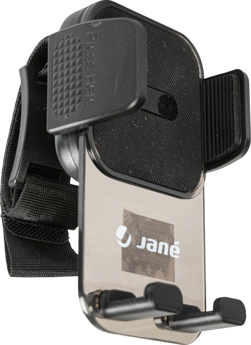 SnelShoppen - Universele Smartphone Houder voor Kinderwagen met Verstelbare Band - Antislip Telefoonhouder met Draaiende Hoofd en Veilige Sluiting