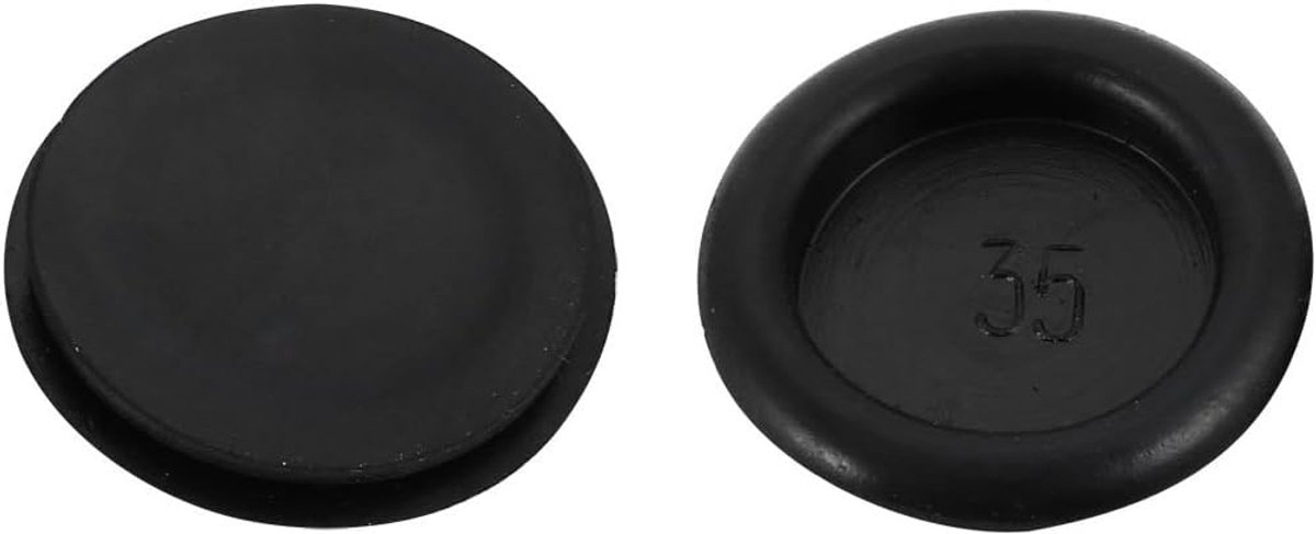 SnelShoppen - 2Stuks 35mm Zwarte Rubber Blanking Grommets Kabelbeschermers voor Stekkers Auto Boot Pomp Loodgieterswerk Bedrading