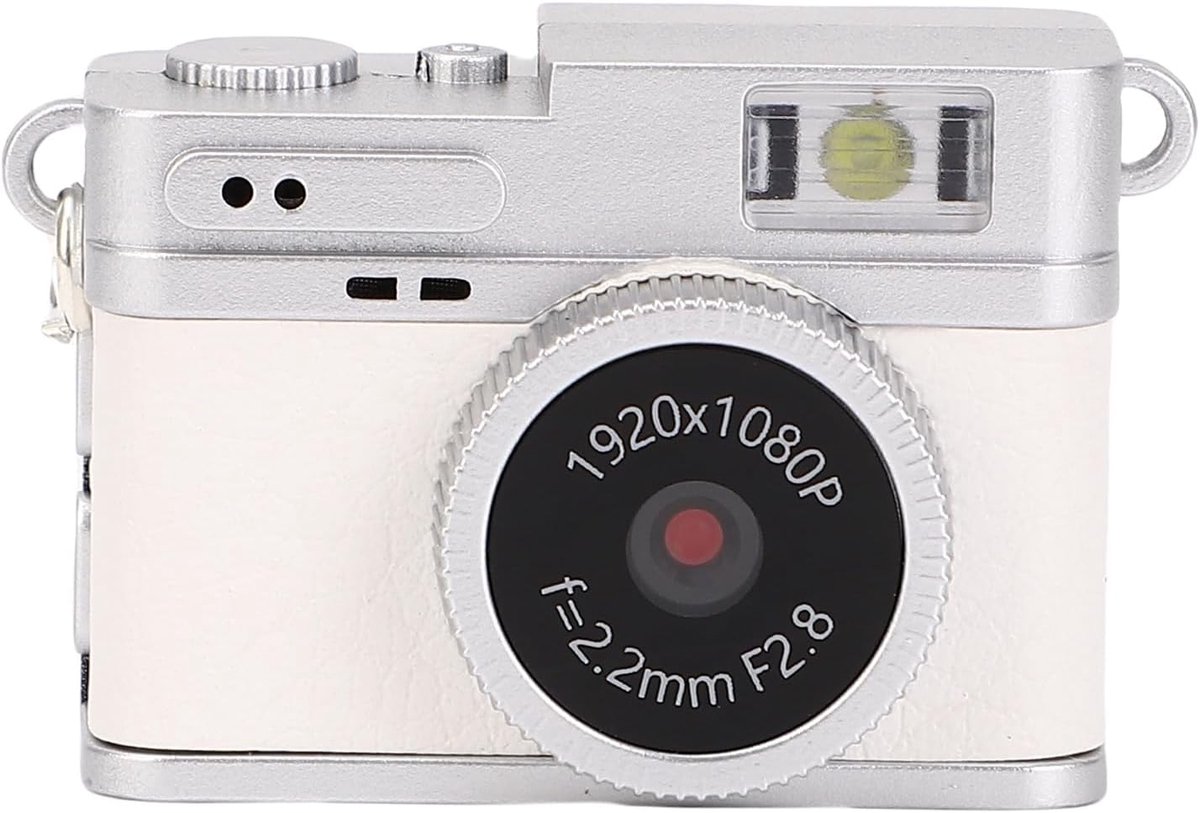 SnelShoppen - Mini Sleutelhanger Camera 1080p Retro Digitale Camera, Draagbare Foto Video Camcorder voor Reizen, Studie, Tieners en Beginners (WIT)