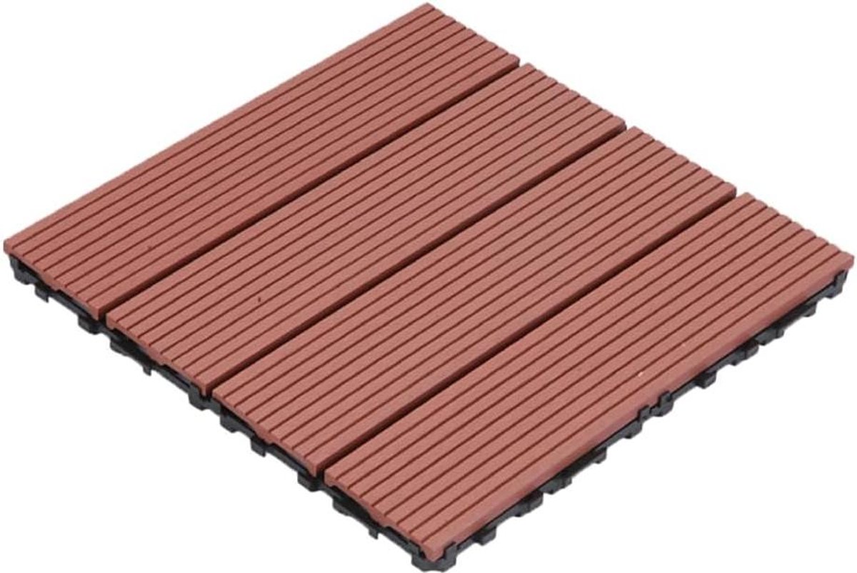 Terrastegels Composiet - WPC Vloertegels - Buiten Vloer Leggen - Waterdicht Sneldrogend - 30x30x2.2cm 11 stuks - Zwart