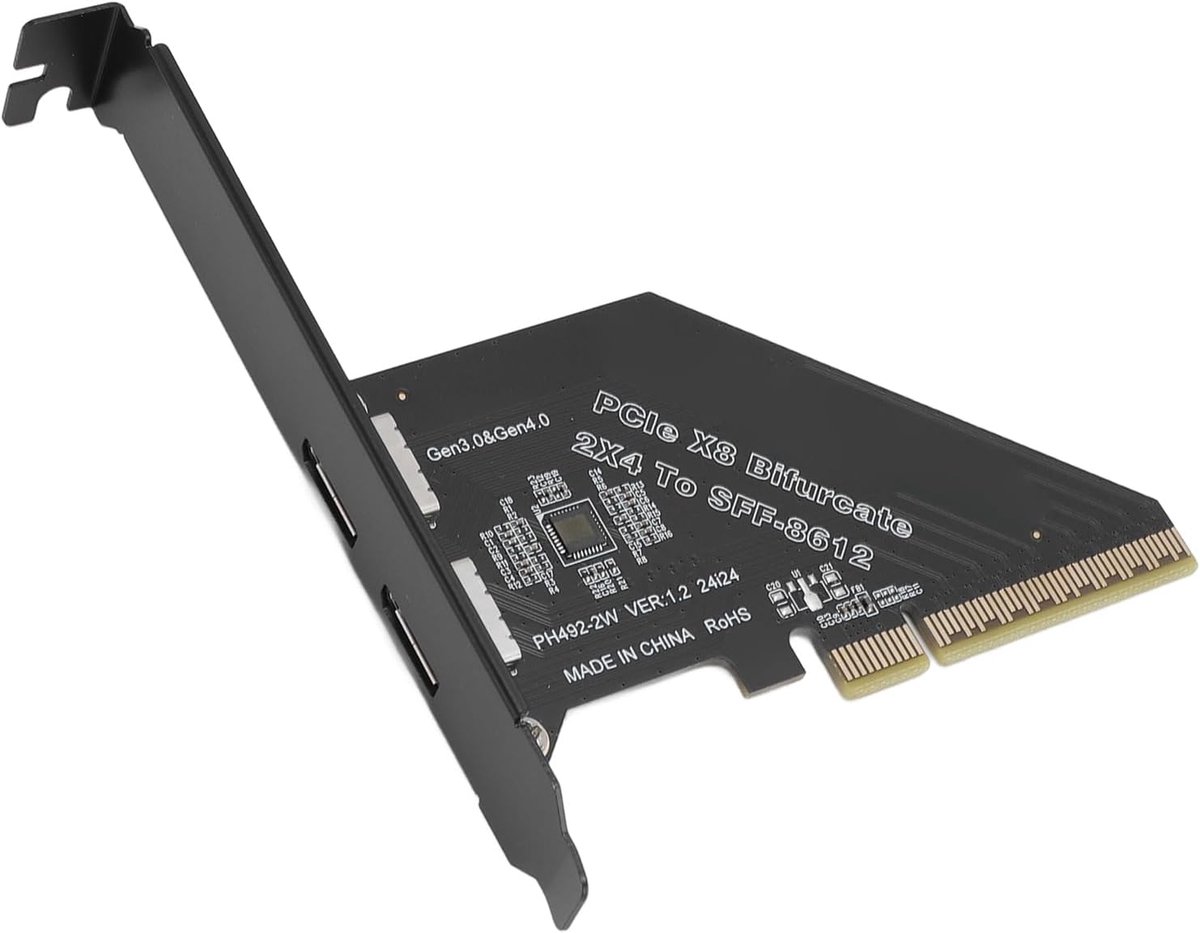 SnelShoppen - PCIE X8 Naar Oculink Kaart, 8 Lanes, 128 GT/s Overdrachtssnelheid, Plug and Play, Bootable Apparaat, Ondersteunt PCIE 4.0, Windows 8.1,