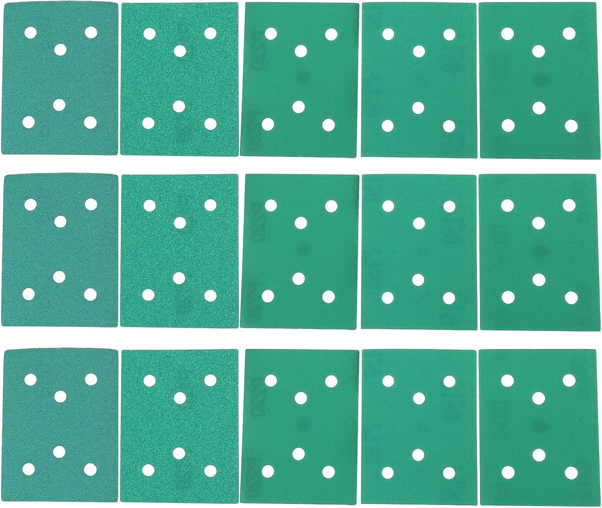 SnelShoppen - 50 Stuks 3 x 4 Inch Schuurpapier Vellen 6-Holes Assortiment Grit 80/120/150/180/220 Voor Surfprep en Uneeda Ekasa