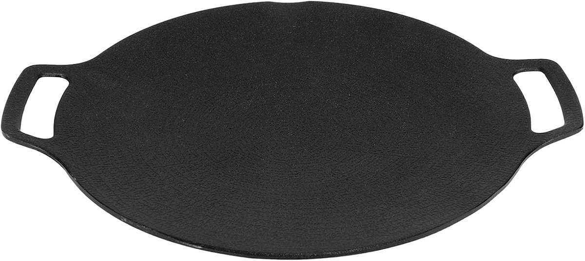 SnelShoppen - Koreaanse Ronde Grillpan 29cm - Efficiënt Koken voor Thuis en Buiten - Aluminium Legering BBQ Grillpan - Ideaal voor Feest, Camping en T