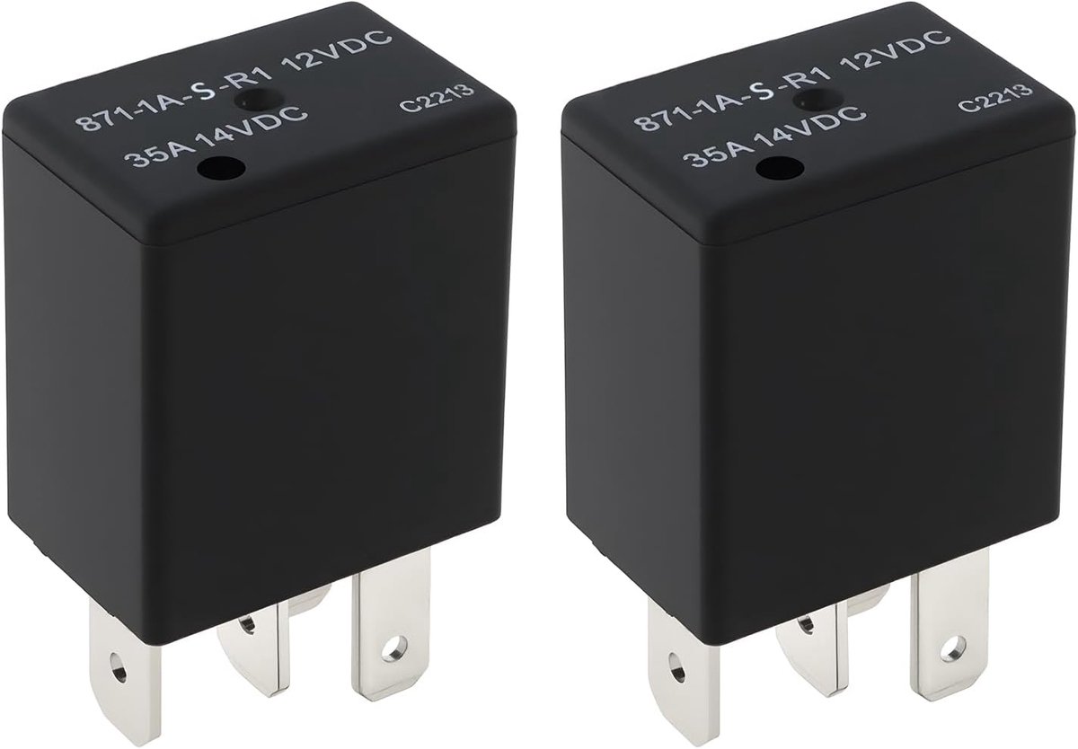 SnelShoppen - 2 Stuks 4Pin 35A 12VDC Power Relais voor Laagspanning Systemen zoals Auto's en Industriële Controle