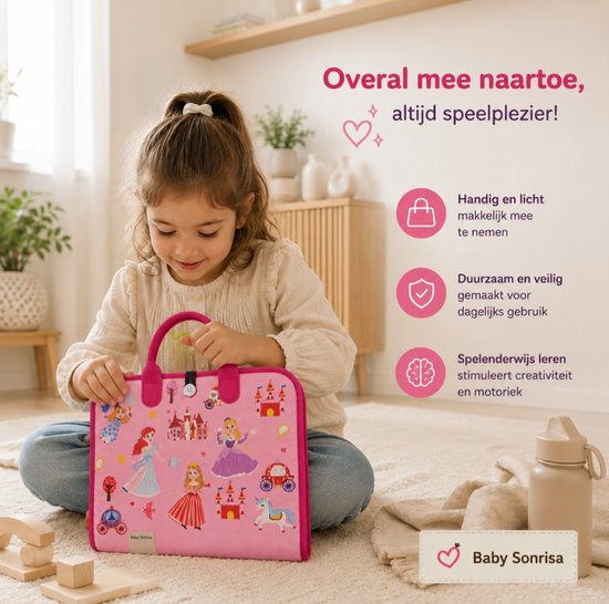 Montessori Busy Board - Educatief Speelboek voor Peuters (1–4 Jaar) - Roze Activiteitenbord - Fijne Motoriek & Reisspeelgoed - Cadeau voor Meisjes - Sinterklaas - Sinterklaascadeautjes - Kerstmis - Kerst Cadeautjes van Merkloos — afbeelding 4