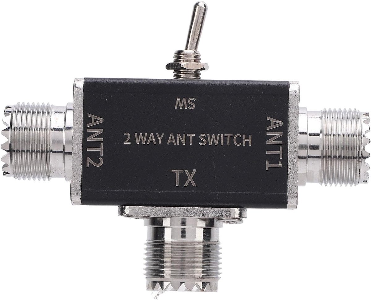 SnelShoppen - Handmatige Antenne Schakelaar SO239 Interface 1 Ingang 2 Uitgangen 100W voor 0-50MHz Frequenties
