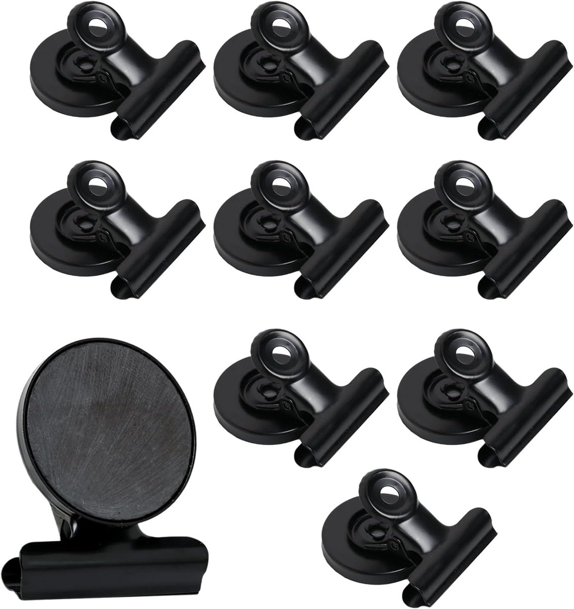Magnetische clips 31mm - zwarte metaal - voor koelkast en organisatie - multifunctioneel gebruik - ShopVlot