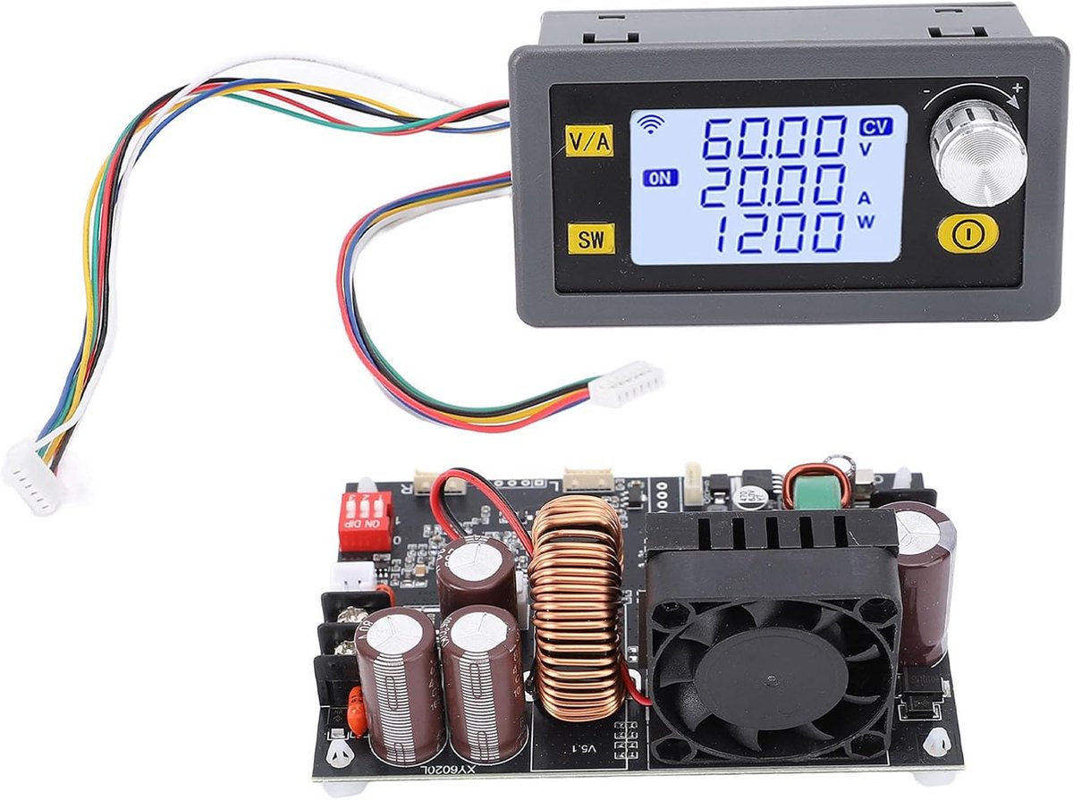 SnelShoppen - CNC Verstelbare DC Voltage Voeding XY6020L 20A 1200W met LCD Scherm en Koelventilator voor Elektronica Laboratorium en Industrieel Gebru