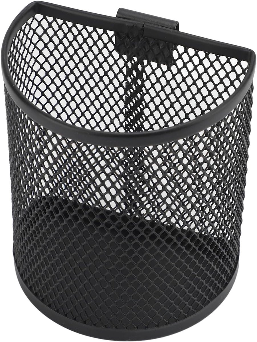 SnelShoppen - Metalen Penhouder Mesh Desk Organisator Wandbevestiging met Haak Grote Capaciteit Hangbaar voor Kantoor School Thuisstudie Bureau Access
