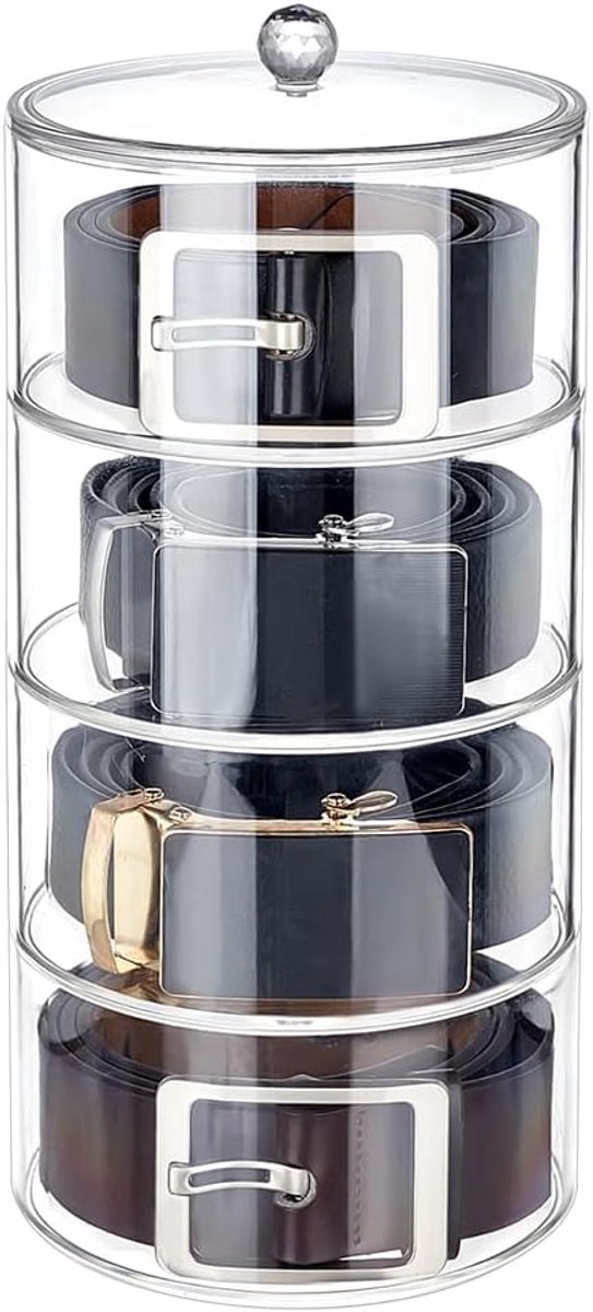 SnelShoppen - 4-laags Acryl Organizer voor Sieraden, Horloges, Ringen, Armbanden, Haarbanden en Cosmetica - Stapelbare Opbergdoos met Transparante Dek