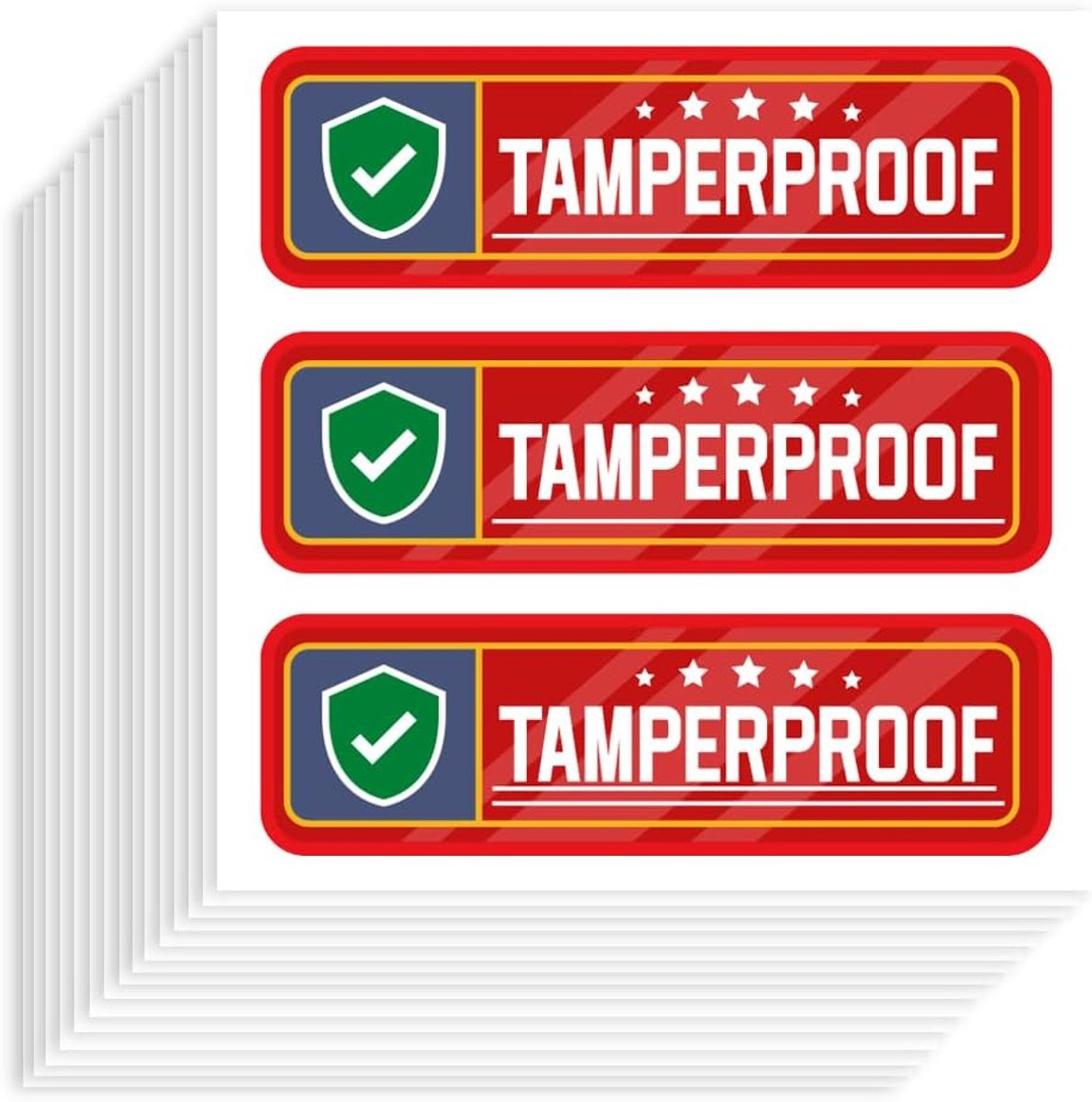 SnelShoppen - 60 Stuks Tamper Proof Stickers - Veiligheidsstickers voor Verzegelen van Dozen, Containers, Enveloppen - Sterke Lijm - Duidelijk en Oogo