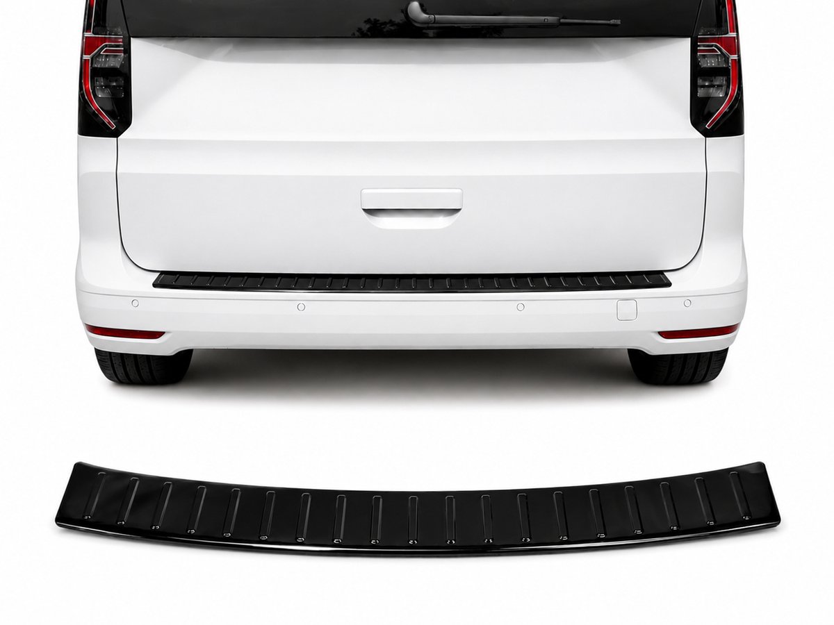 Achterbumper Beschermer geschikt voor Volkswagen Caddy Cargo & Life 2021-2026 | Glanzend Zwart ABS