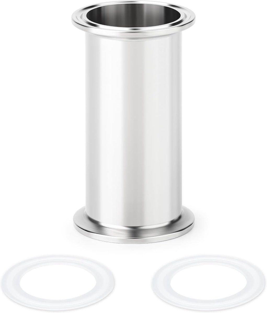 SnelShoppen - 1.5" Tri Clamp Sanitaire Flush Buis 50.5mm OD Ferrule Flens 304 Roestvrij Staal 4" Lengte voor Hoogdruk Toepassingen