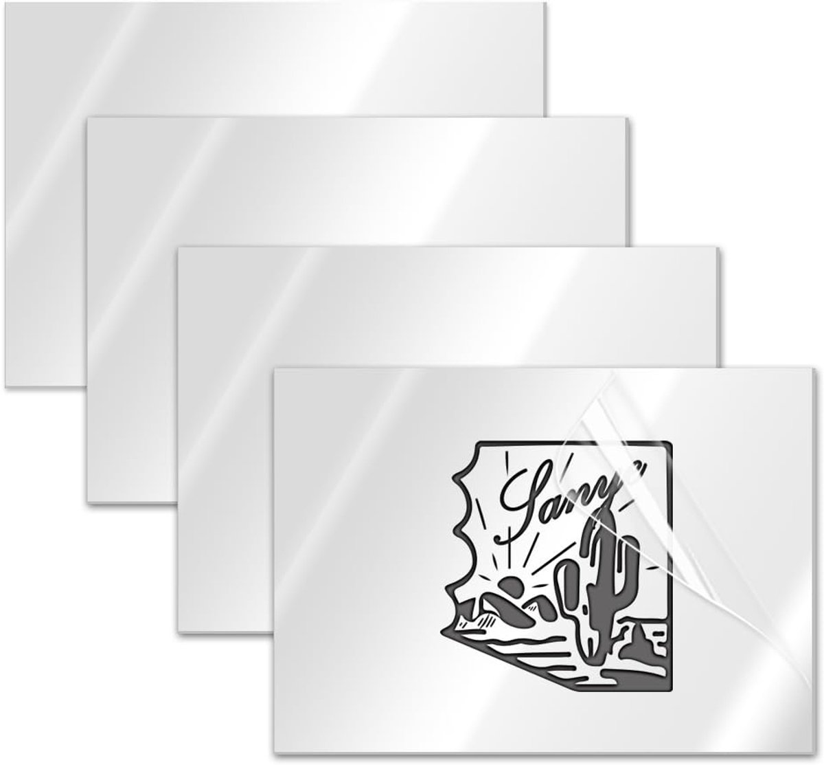 SnelShoppen - ABS Kunststof Plaat 30 x 20 cm, 4 Stuks Lasergraveerplaat, Lasergraveer Kunststof Plaat 1.3 mm, Graveerbare Platen voor Home Decoratie,