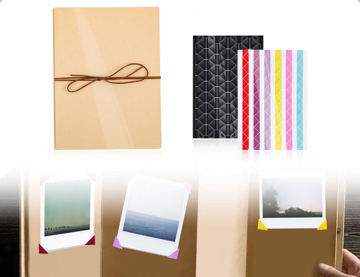 Fotoalbum klein kraftpapier - accordeon vouwen - lichtbruin - ideaal voor zwangerschap journal - ShopVlot