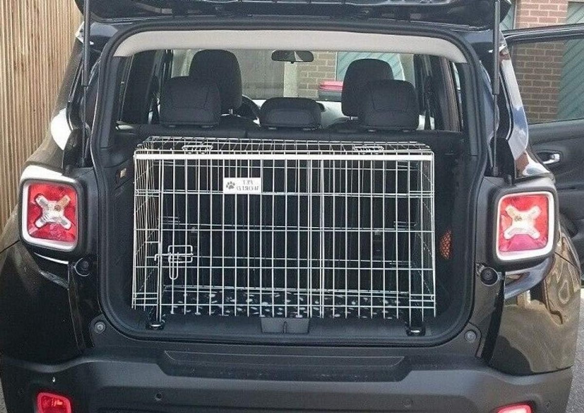 Hondenkooi Auto - Transportkooi Hond - Veilig Vervoer - Schuine Ontwerp - 86.5 cm - Zilver