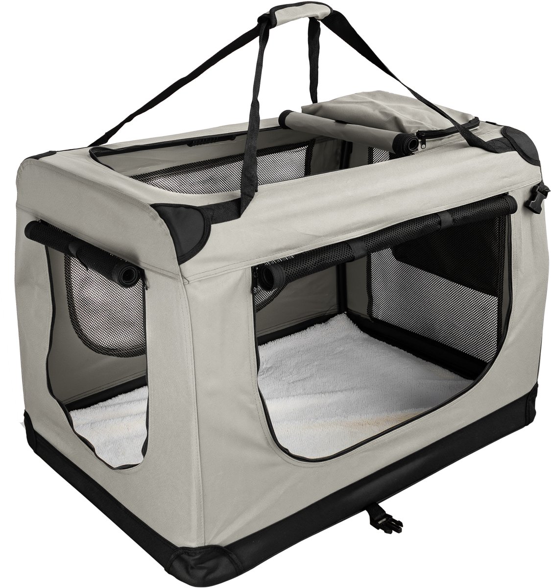 Opvouwbare Hondenbox Transporttas Transportbox Auto Kat Honden Konijn Beige Crème Grote Kleine Boxtas Kleine Transporttas 7 Maten S - XXXXL Petigi