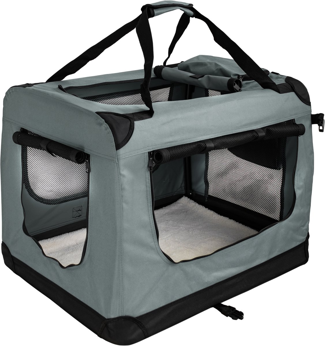 Opvouwbare Hondenbox Transporttas Transportbox Auto Kat Honden Konijn Donkergrijs Grote Kleine Boxtas Kleine Autotas Transport 7 Maten S - XXXXL Petigi