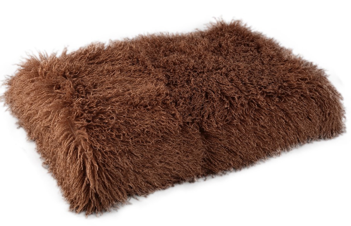 PTMD Rexx Dark Brown Fake Sheep Fur Plaid L