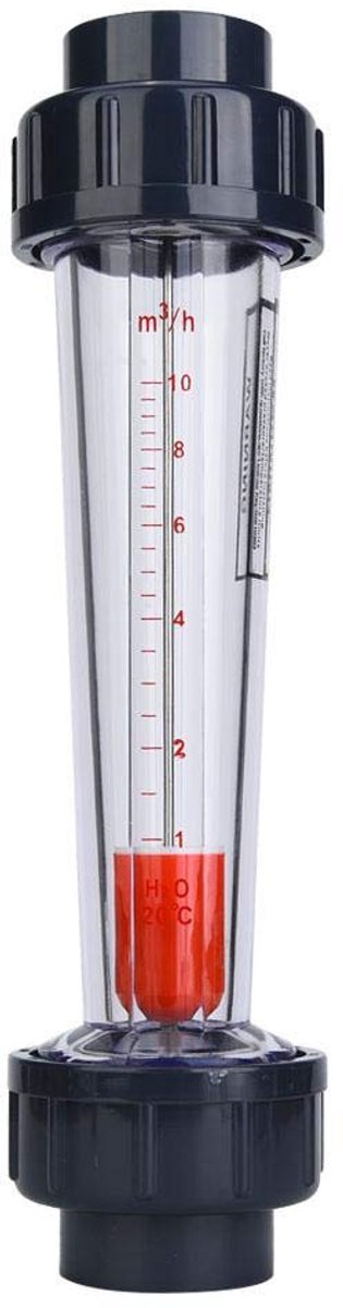 SnelShoppen - Liquid flow meter vloeistofmeter met ABS kunststof buis, platte kunststof mond (40 mm), LZS-32 (D) 1-10 m³/h voor tuin, keuken en meer
