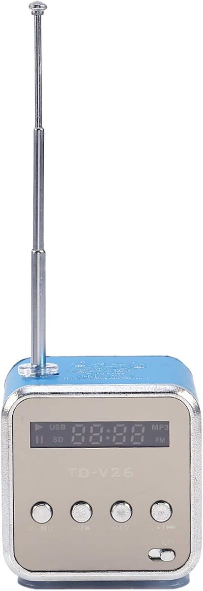 SnelShoppen - Diyeeni Mini Muziek Speler, Draagbare FM Radio, Mini Radio, Mode Speaker, 600mA Batterij, Ondersteunt TF Kaart en U Schijf, Voor Keuken,