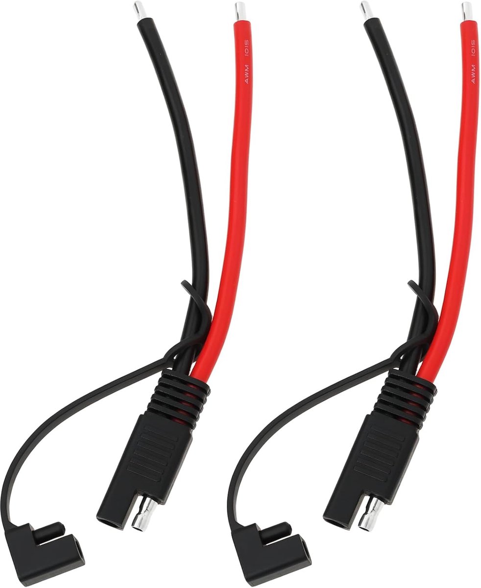 SnelShoppen - 2 Stuks 2Pin SAE Waterdichte Draad Harness Plug 15 cm 10AWG voor Omvormers, Versterkers, Auto's en Zonne-installaties