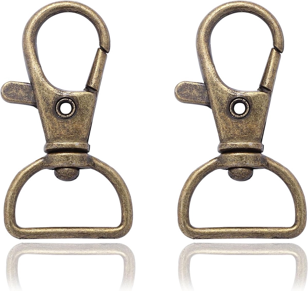 Pack of 50 Key Chains, Clasps, Carabiner Hooks, 3.5 cm, 360° Rotatable, Carabiner, D-Rings, Metal Key Chain with - ShopVlot