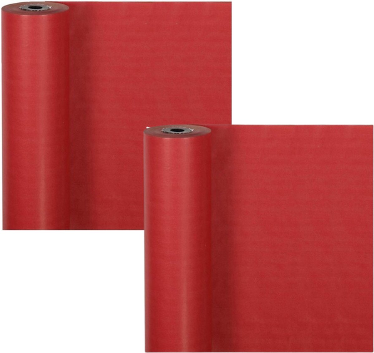 Cadeaupapier rood gerecycled | Inpakpapier voor winkels en professioneel gebruik | 50 cm x 100 m | 2x1 rol