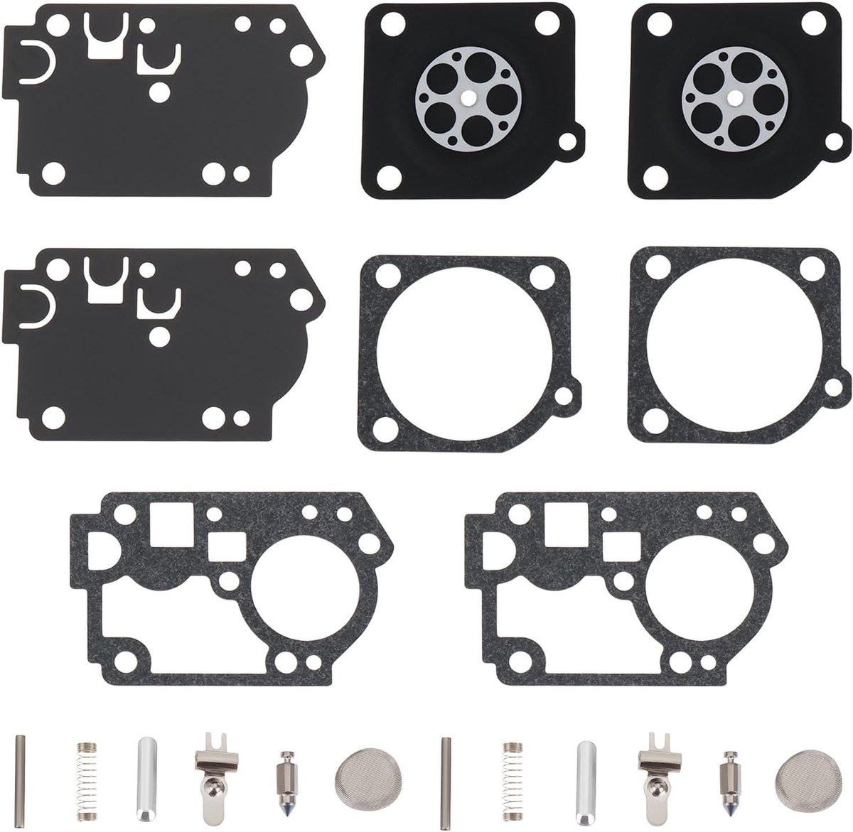 SnelShoppen - 2 Set Grasmaaier Carburateur Reparatie Kit - Compatibel met ZAMA C1U-W43, C1U-W45, RB-156, Poulan BVM210VS - Complete Set met Afdichting