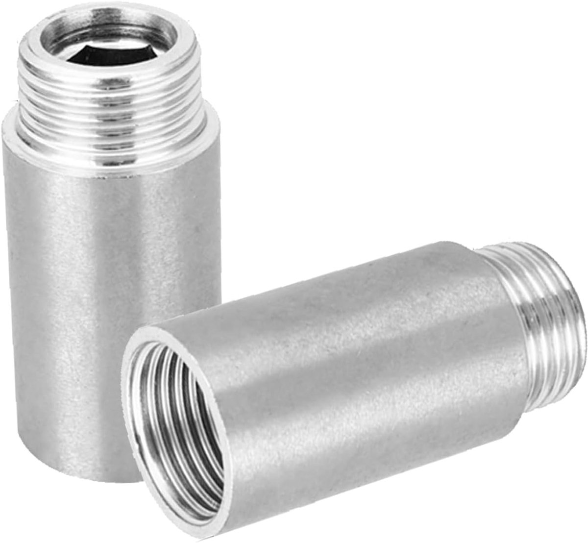Kraanverlenging, 2 stuks, 1/2 inch x 40 mm, 1/2 inch IG x 1/2 inch AG, 40 mm roestvrij stalen verlengfitting, DN15 - ShopVlot