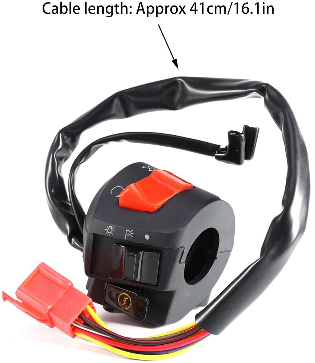 SnelShoppen - 2 stuks motorfiets schakelaar, 7/8 inch stuurhendel schakelaar voor claxon, universeel, hoge compatibiliteit, 12V, geschikt voor motor/s