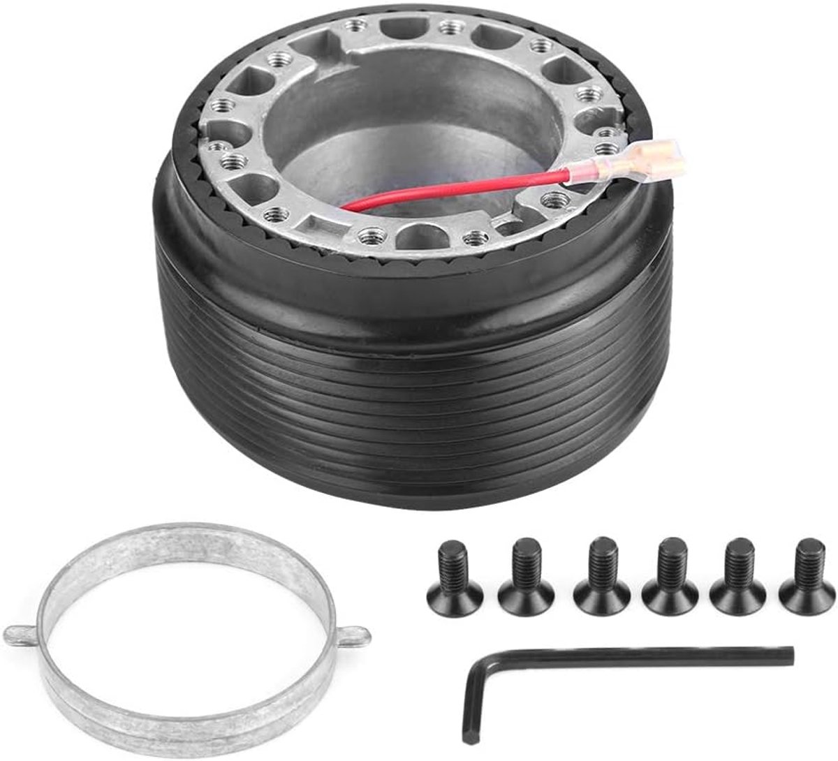 SnelShoppen - Stuurwiel Adapter - 6-Hole Racing Hub Quick Release Adapter voor MX3 MX5 MX6 323 626 - Hoogwaardige Aluminium Constructie - Inclusief Ho