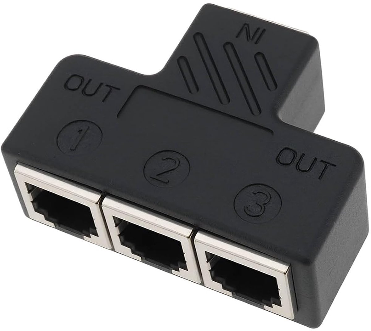 SnelShoppen - RJ11 Vrouwelijk Naar 3 Vrouwelijk 6P6C Telefoon Inline Koppeling Voor Faxmachine (1 naar 3) - Uitbreiding Telefoonlijnen, Sterke Anti-In