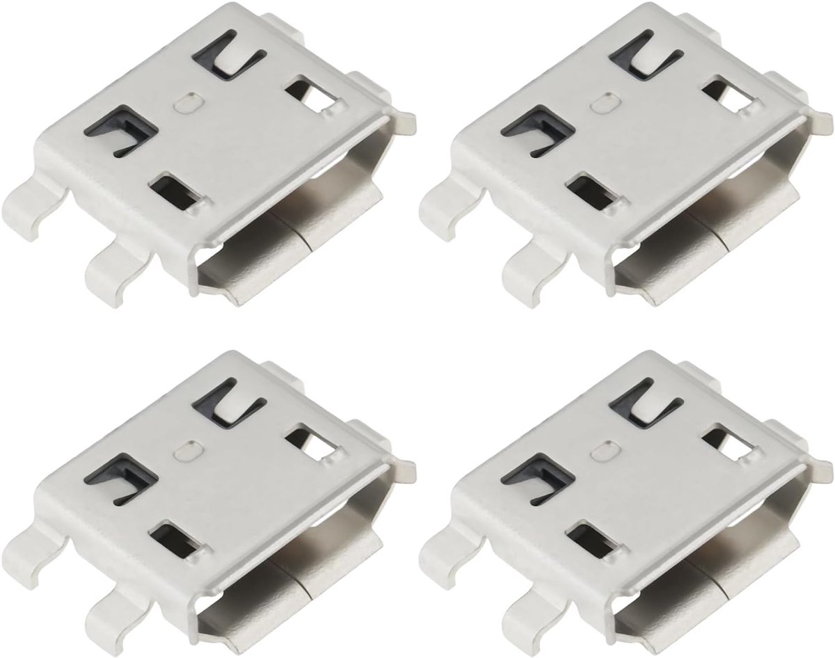 SnelShoppen - 4 Stuks Micro USB Oplaadpoorten voor Tablets - Compatibel met BLU M8L Plus - Vervangende Connectoren voor Stroom en Gegevensverbinding