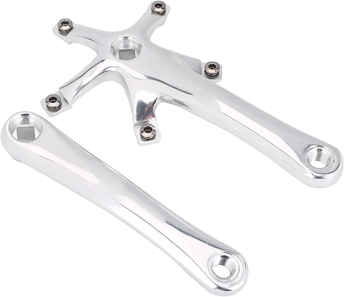 SnelShoppen - Fiets Crankset 1 Paar 170MM Vierkante Pin Crankset voor Mountainbike - Lichtgewicht Aluminium, Duurzaam en Betrouwbaar, Zilverkleurig
