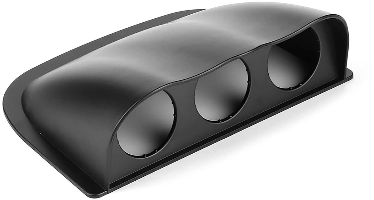 SnelShoppen - Triple Gauge Pod Dash Gauge Pod 3 Holes voor Auto (zwart) - Universele Accessoire, ABS Materiaal, Stijlvol Ontwerp, 2 Inch/52 mm Diamete