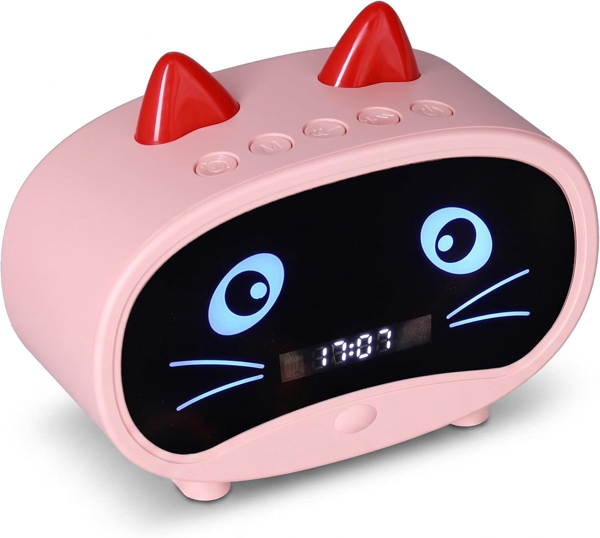 SnelShoppen - Digitale Alarm Klok Speaker, Cartoon Kat Met Temperatuurweergave, Dual Alarm Clock, Bluetooth Speaker, FM Radio, Handsfree Bellen Voor S