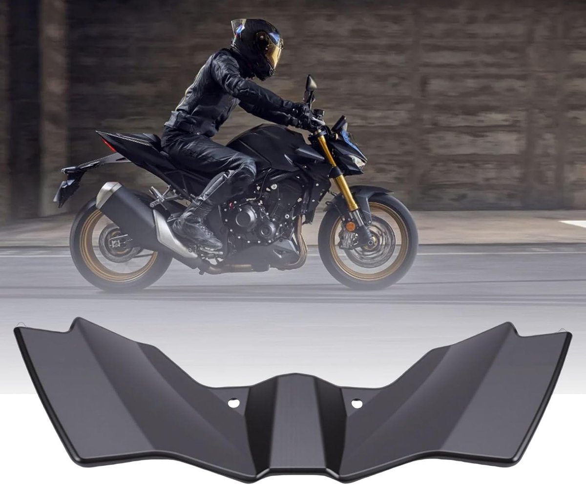 SnelShoppen - Motorvoorspoiler Vervangingsset Onderste Kuip Winglet voor CB1000 Hornet SP 2025 2026, Zwart ABS, Eenvoudige Montage Zonder Boren