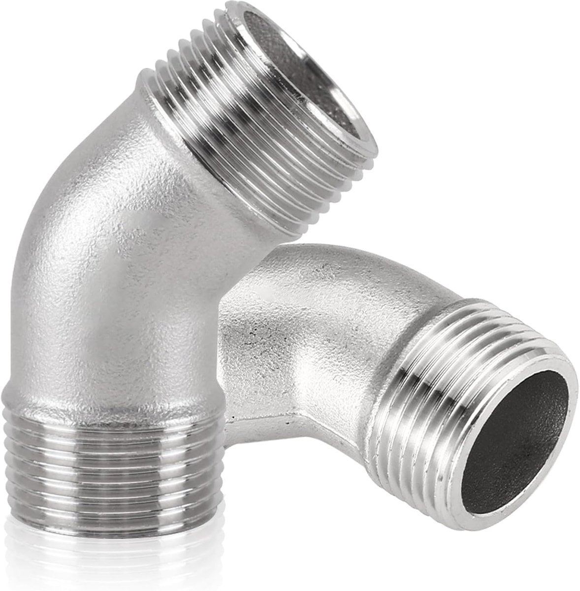 SnelShoppen - 2 Stuks 45 Graden Pijpkoppeling, RVS 3/4 Inch 45 Graden Bocht, 3/4" BSP Mannelijk Draad, 45 Graden Hoekverbinder, 3/4 Inch Elleboogverbi