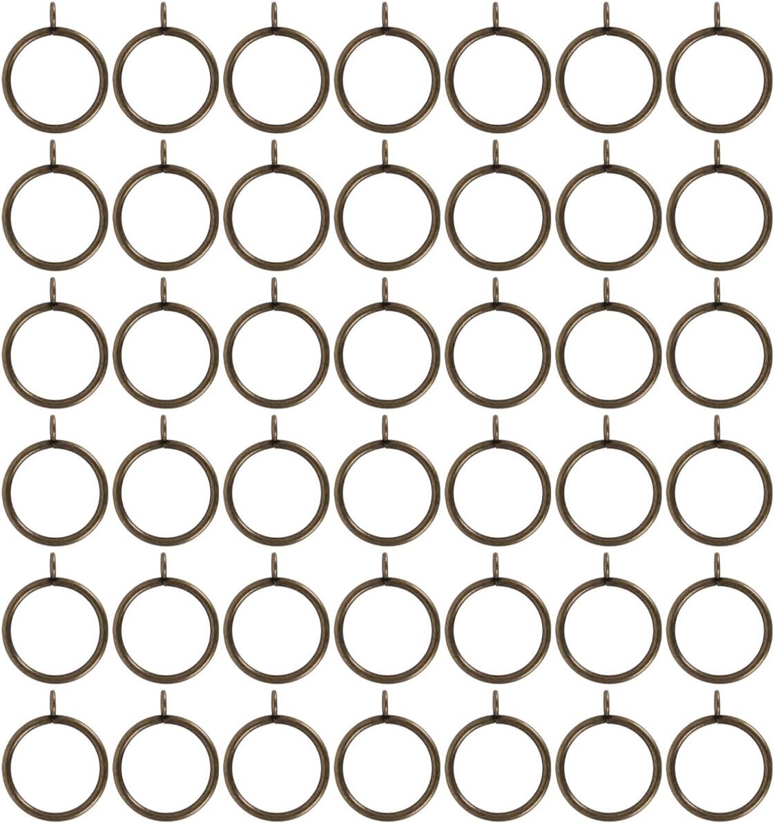 SnelShoppen - 50 Stuks Gordijnringen, Sterke Metalen Decoratieve Gordijnringen met Klemmen voor Huizen, Kantoren, Winkels, Restaurants en Cafés (38mm)