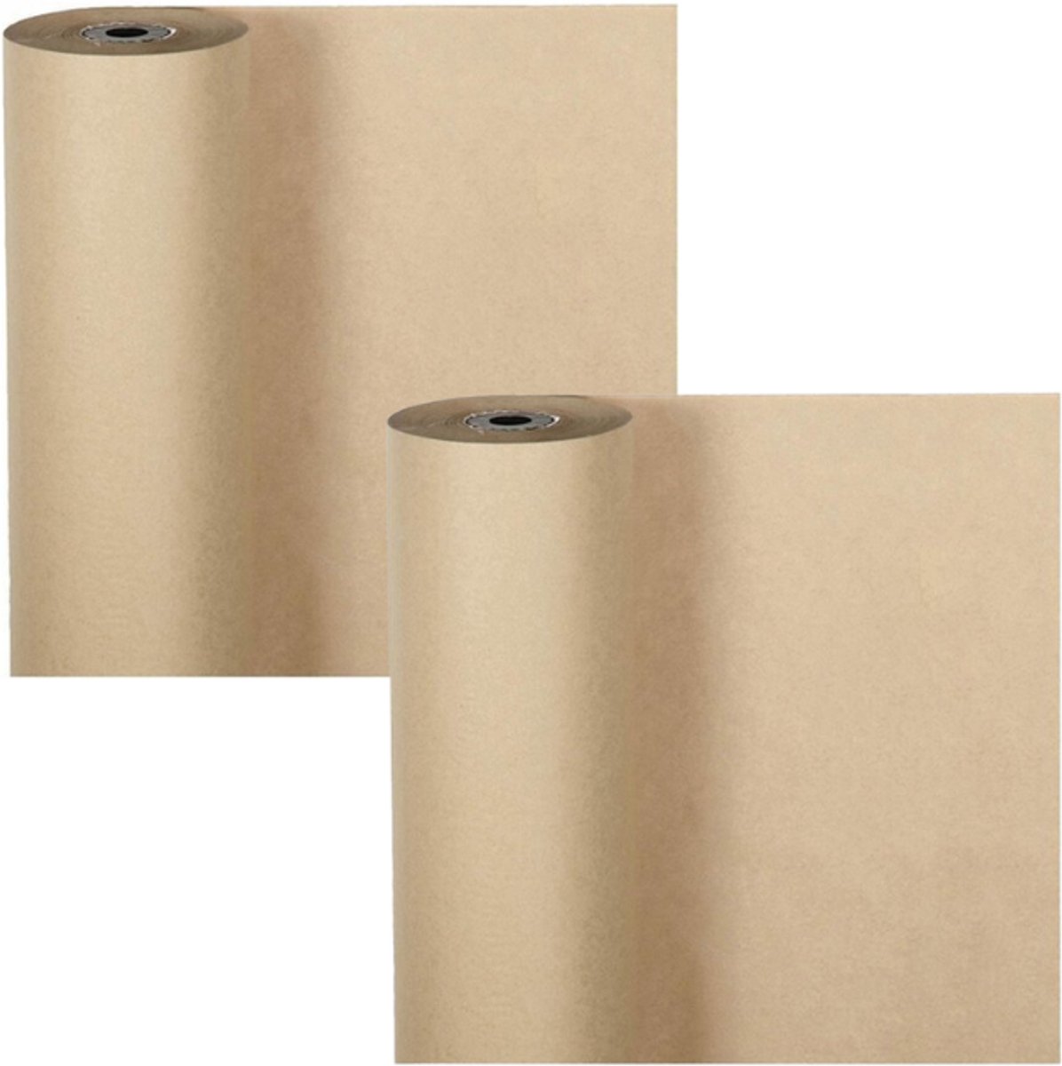 Cadeaupapier naturel gerecycled | Duurzaam inpakpapier voor winkels en webshops | 50 cm x 100 m | 2x1 rol