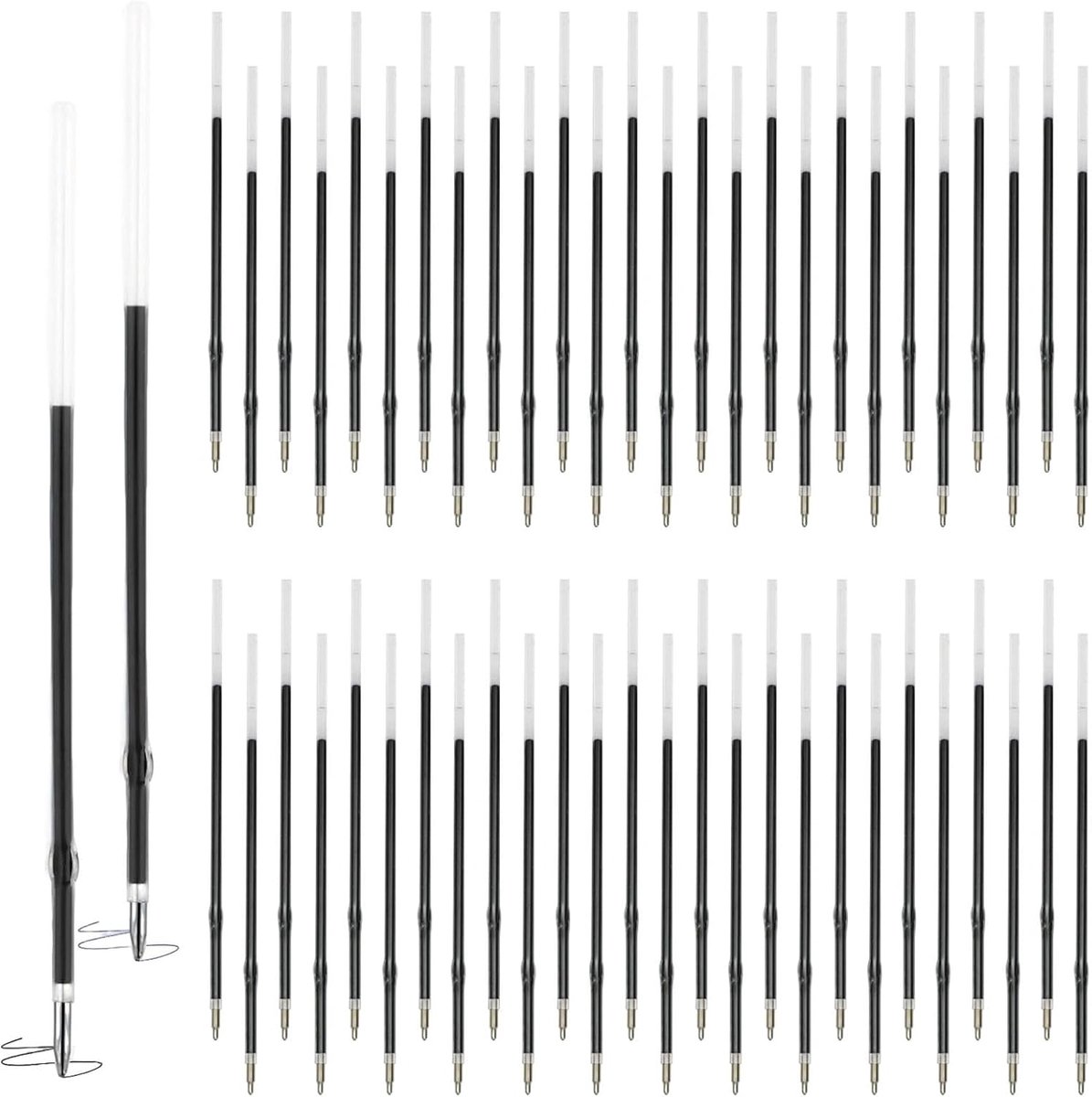 Balpenvullingen 120 stuks - 1,0 mm - blauw en zwart - soepel schrijfgevoel voor kantoor en school - ShopVlot