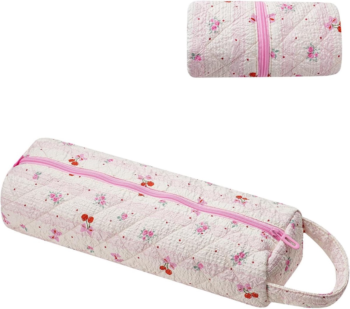 SnelShoppen - Kirschrot Padded Reis Tas, Draagbare Vouwbare Opberg Tas voor Haarstylers, Haardroger en Krultang Organizer, Ruime Quilted Polyester Haa