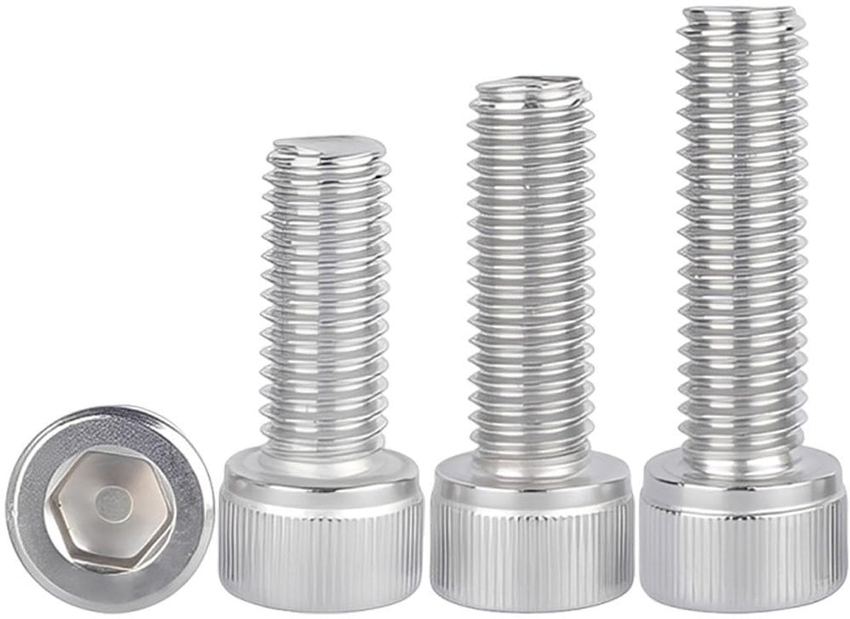 SnelShoppen - 10 stuks binnenzeskantschroeven M5 x 10 mm, cilinderkopschroeven van roestvrij staal, volledige schroefdraad, zilver, voor bevestigen en