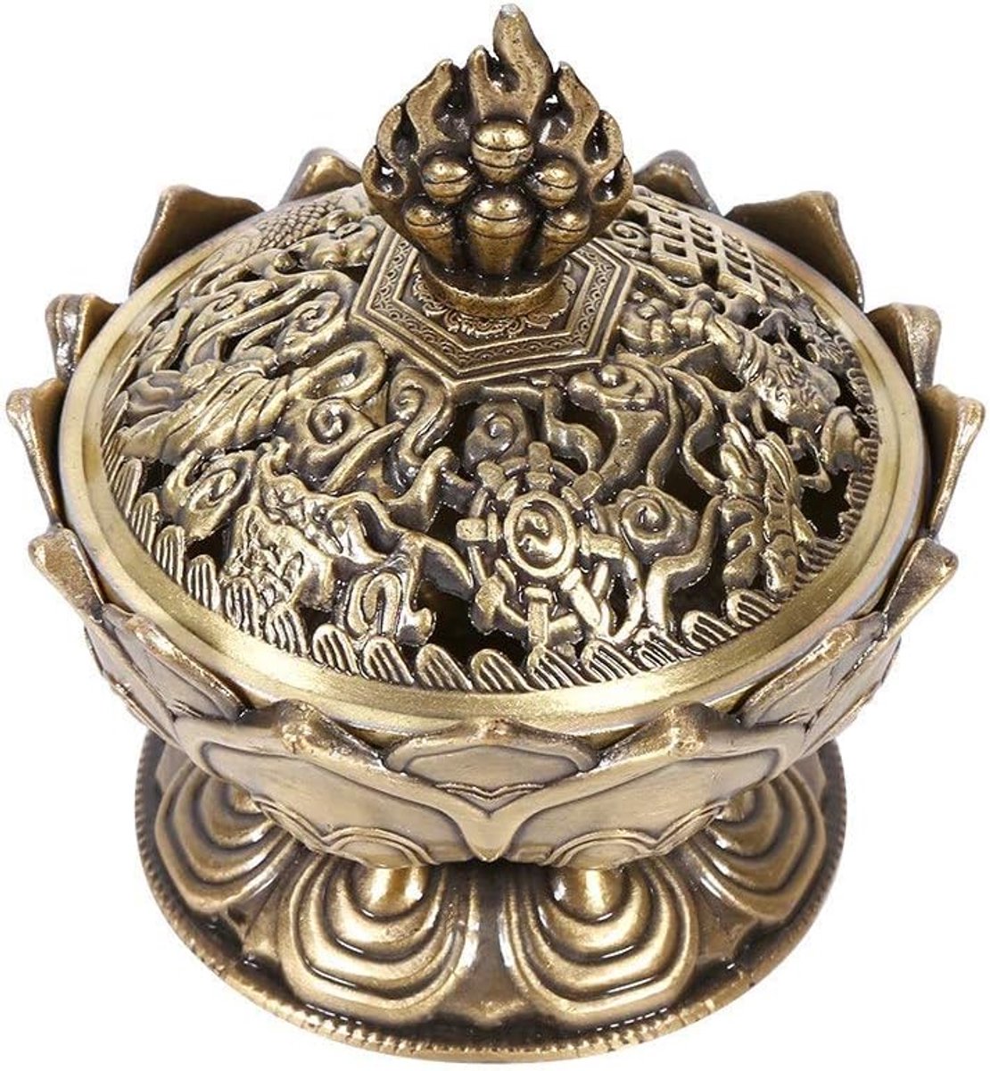 SnelShoppen - Vintage Backflow Rookwierookhouder Cone Houder Home Decoratie Antiek Metaal Warm Huiskamer Geur Meditatie Slaap Hulp