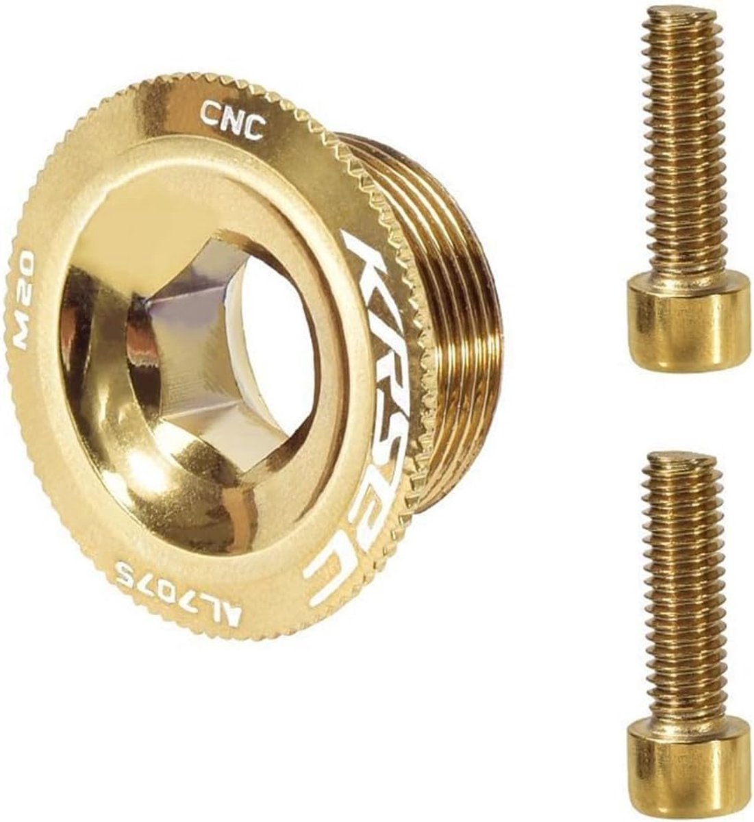 SnelShoppen - Fiets Crankarm Bout M18 M20 met Aluminium Dekkap voor 18mm 20mm Diameter Kettingbladen - Hoge Kwaliteit, Roestvrij, Eenvoudig te Install